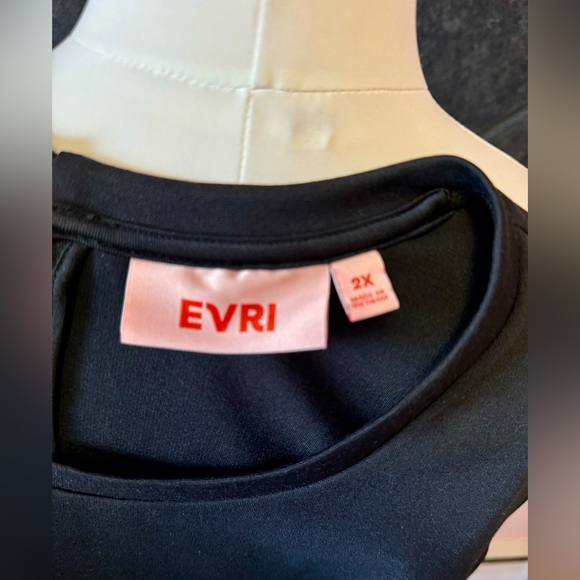 Evri Black Shift Dress with Suede panels 2x - Picture 5 of 6